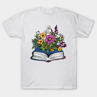 Flowers growing from book T-Shirt